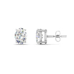 Load image into Gallery viewer, 1/2 To 5 Ctw Oval Basket Prong Lab Diamond Stud Earring 14K Gold
