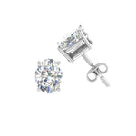 Load image into Gallery viewer, 1/2 To 5 Ctw Oval Basket Prong Lab Diamond Stud Earring 14K Gold
