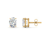 Load image into Gallery viewer, 1/2 To 5 Ctw Oval Basket Prong Lab Diamond Stud Earring 14K Gold
