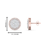 Load image into Gallery viewer, Beautiful Lab Diamond Cluster Circle 2 Tone Stud Earrings For Women In 14K Rose Gold | Cuts &amp; Carat
