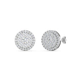 Load image into Gallery viewer, Beautiful Lab Diamond Cluster Circle 2 Tone Stud Earrings For Women In 14K White Gold | Cuts &amp; Carat
