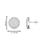 Load image into Gallery viewer, Beautiful Lab Diamond Cluster Circle 2 Tone Stud Earrings For Women In 14K White Gold | Cuts &amp; Carat
