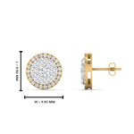 Load image into Gallery viewer, Beautiful Lab Diamond Cluster Circle 2 Tone Stud Earrings For Women In 14K Yellow Gold | Cuts &amp; Carat
