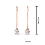 Load image into Gallery viewer, 0.20 Carat Lab Diamond Bezel Delicate Round Hoops Earrings For Women 14K Gold
