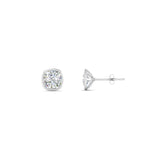 Load image into Gallery viewer, 0.5 To 5 Carat Lab Diamond Cushion Stud Bezel Set Earring For Women 14K Gold
