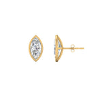 Load image into Gallery viewer, 0.50 To 5 Carat Lab Diamond Marquise Stud Bezel Set Earring For Women 14K Gold
