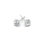 Load image into Gallery viewer, 0.50 To 5 Carat Lab Diamond Asscher Stud Bezel Set Earring For Women 14K Gold
