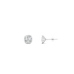 Load image into Gallery viewer, 0.50 To 5 Carat Lab Diamond Cushion Stud Bezel Set Earring For Women 14K Gold
