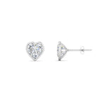 Load image into Gallery viewer, 0.50 To 4 Carat Lab Diamond Heart Stud Bezel Set Earring For Women 14K Gold
