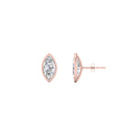 Load image into Gallery viewer, 0.50 To 5 Carat Lab Diamond Marquise Stud Bezel Set Earring For Women 14K Gold
