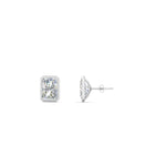 Load image into Gallery viewer, 0.50 To 4 Carat Lab Diamond Radiant Stud Bezel Set Earring For Women 14K Gold
