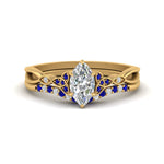 Load image into Gallery viewer, 1.51 Ct. Marquise Cut Lab Diamond Celtic Love Knot Bridal Set 14K Gold
