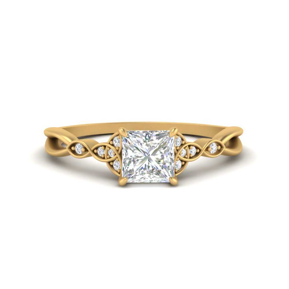 Celtic Knot Split Lab Diamond Ring 14K Gold