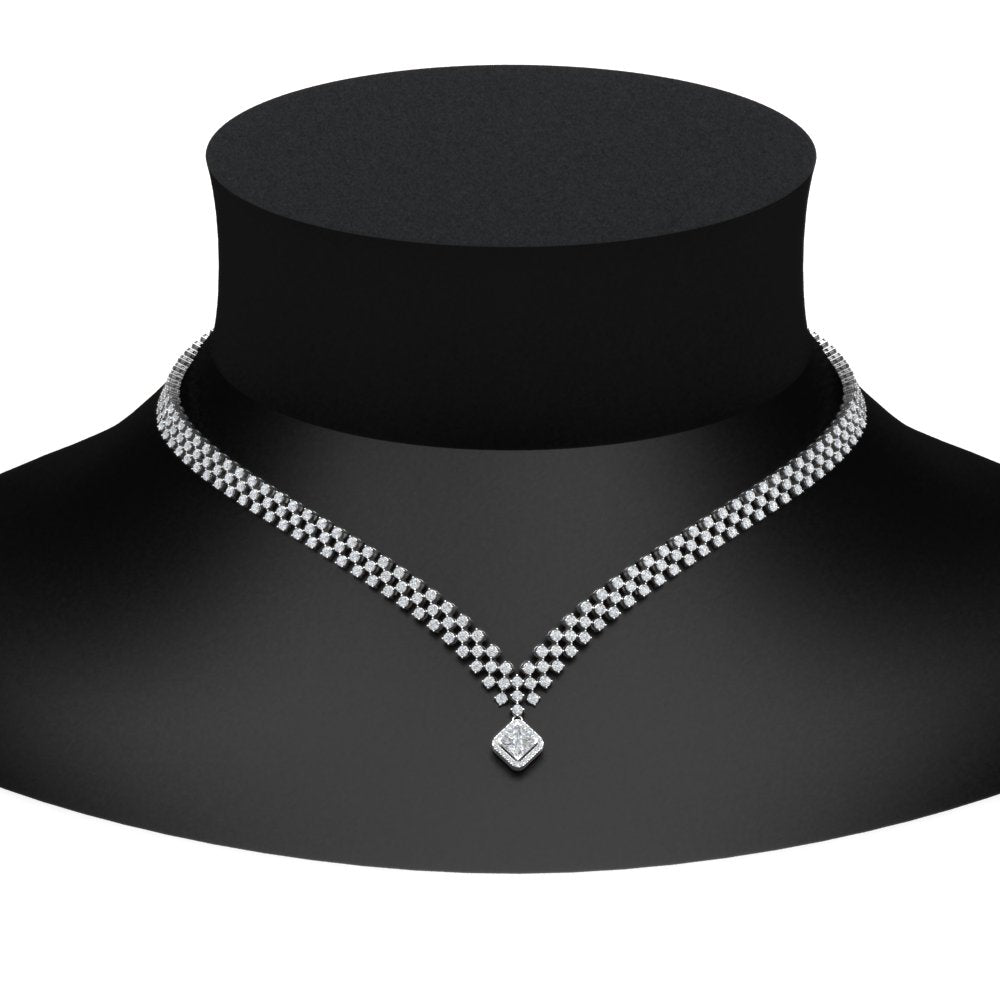 6 Carat Checks Design Lab Diamond Necklace for women 14K Gold