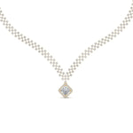 Load image into Gallery viewer, 6 Carat Checks Design Lab Diamond Necklace for women 14K Gold
