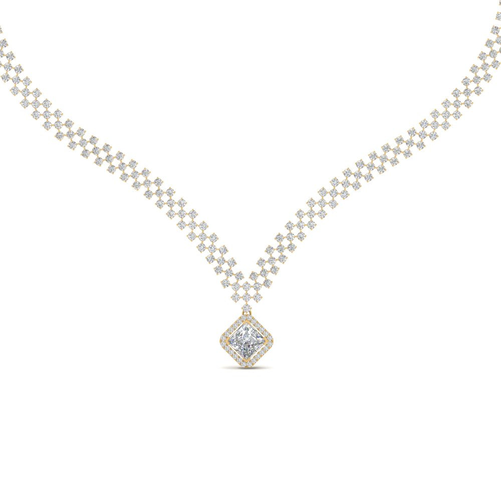 6 Carat Checks Design Lab Diamond Necklace for women 14K Gold