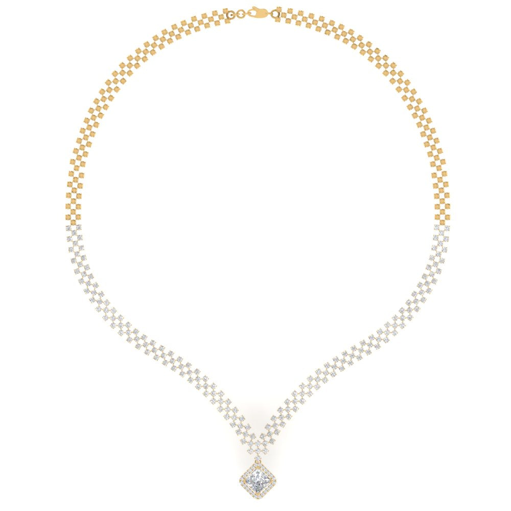 6 Carat Checks Design Lab Diamond Necklace for women 14K Gold