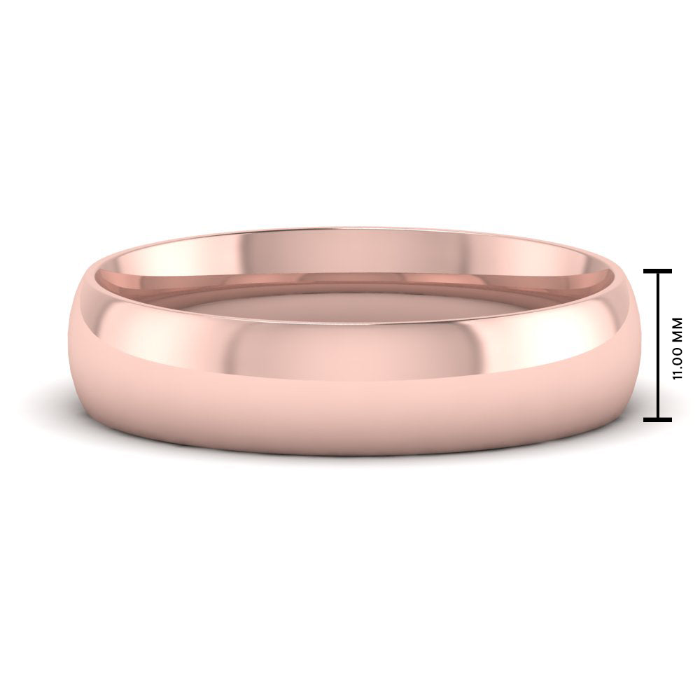 11 MM Classic Comfort Mens Wedding Band In 14k Rose Gold | Cuts & Carat