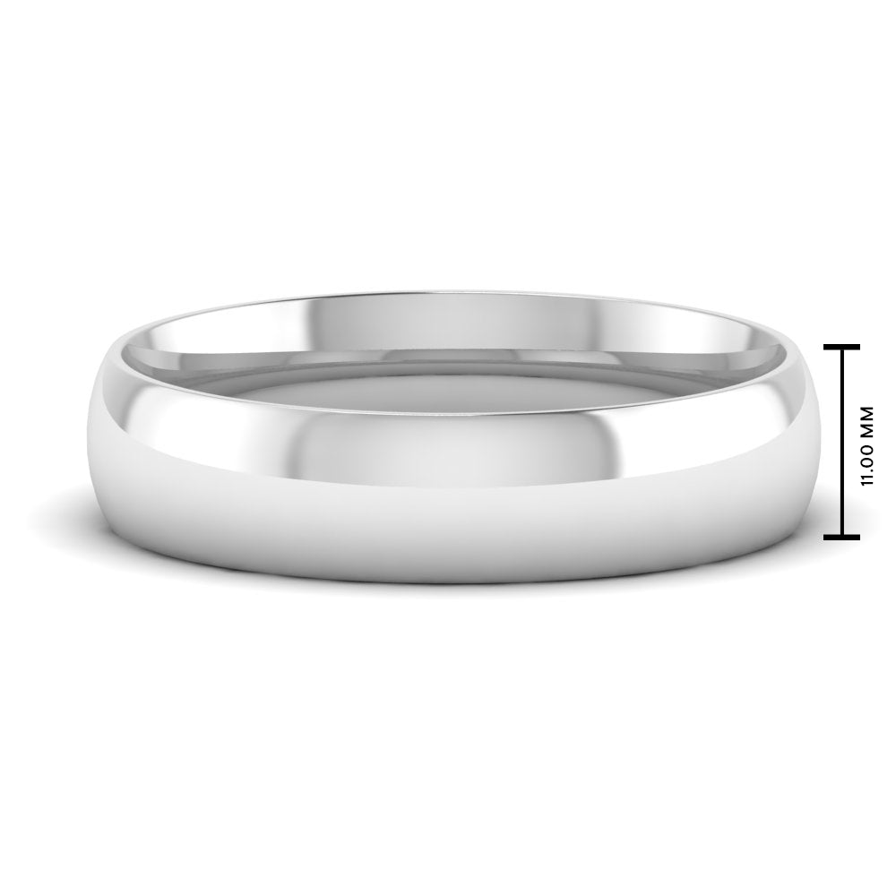 11 MM Classic Comfort Mens Wedding Band In 14k White Gold | Cuts & Carat