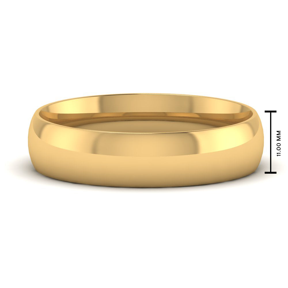 11 MM Classic Comfort Mens Wedding Band In 14k Yellow Gold | Cuts & Carat