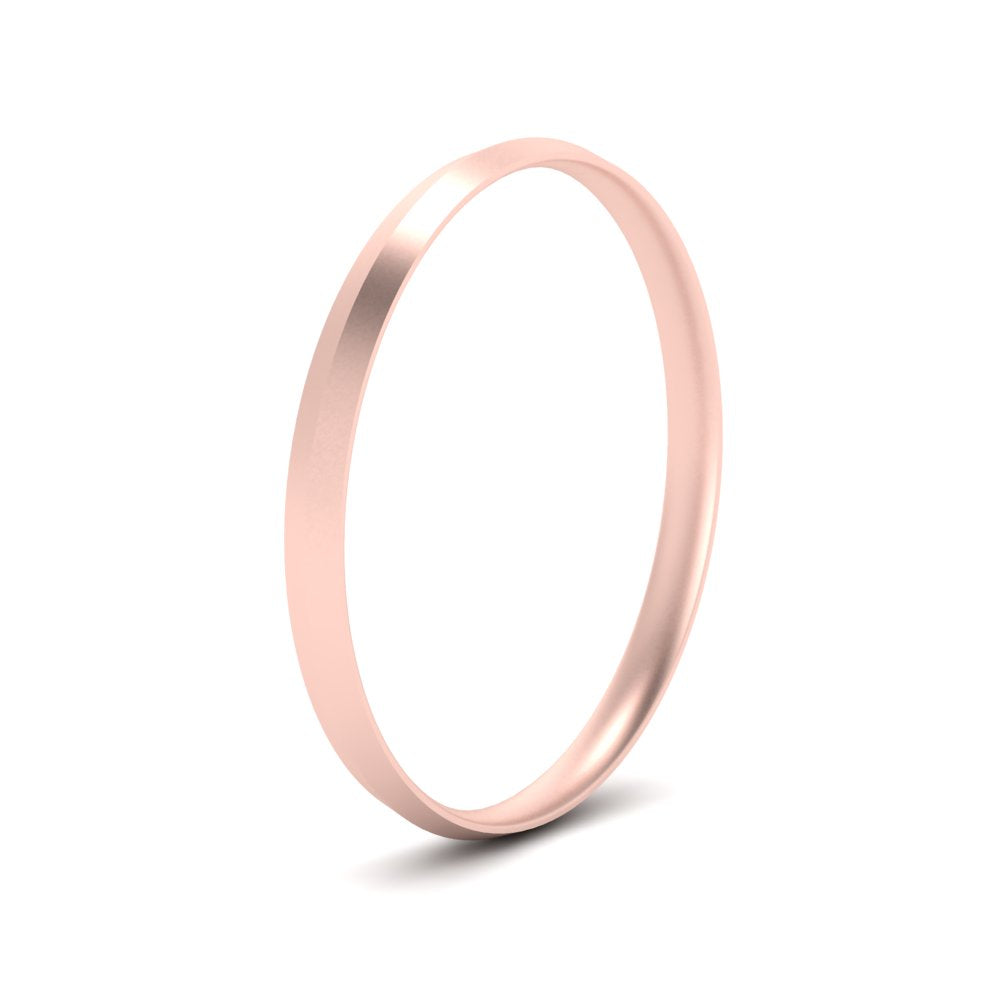 2.5 MM Comfort Fit Knife Edge Stack Mens Band In 14k Rose Gold | Cuts & Carat