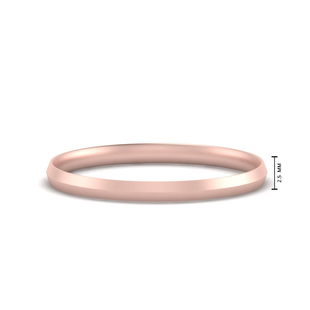 3 MM Comfort Fit Knife Edge Stack Mens Band In 14k Rose Gold | Cuts & Carat