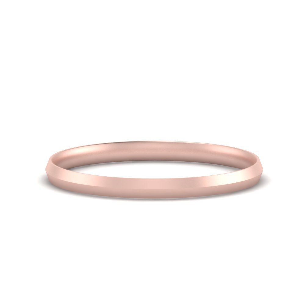 2.5 MM Comfort Fit Knife Edge Stack Mens Band In 14k Rose Gold | Cuts & Carat