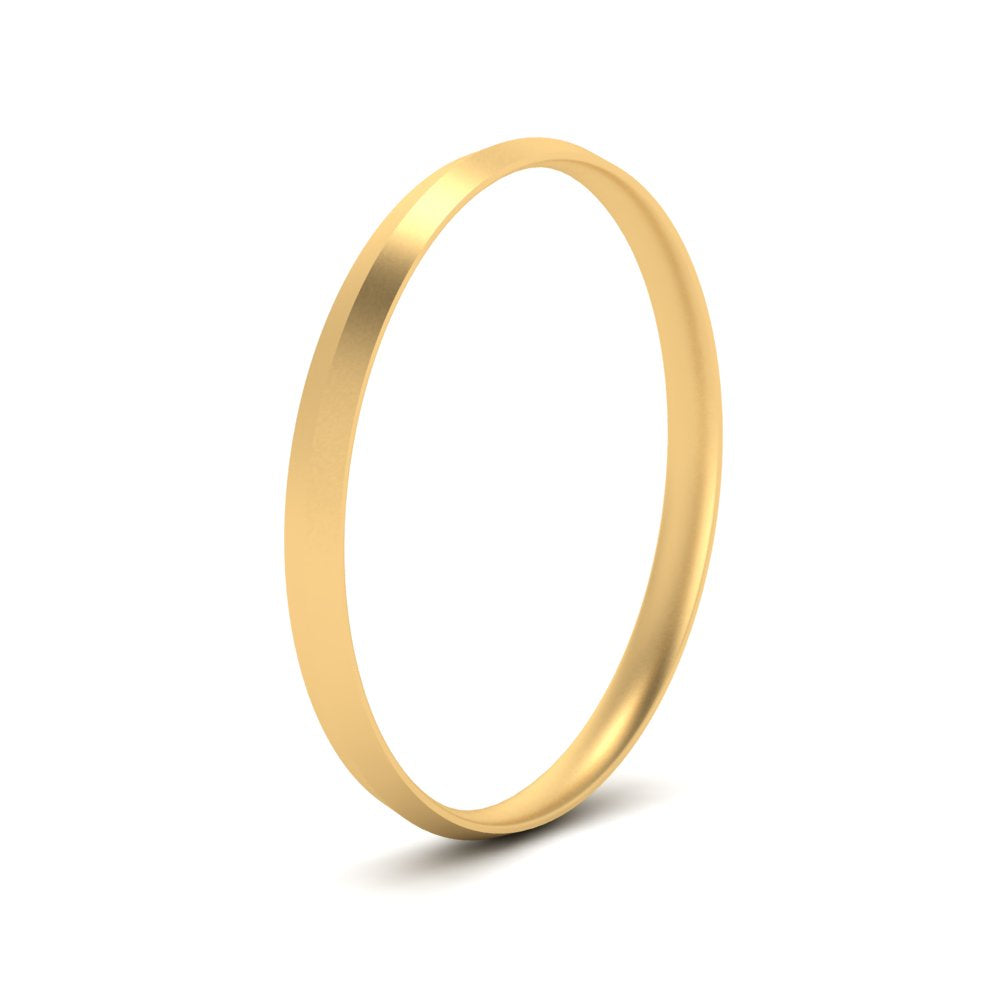 2.5 MM Comfort Fit Knife Edge Stack Mens Band In 14k Yellow Gold | Cuts & Carat