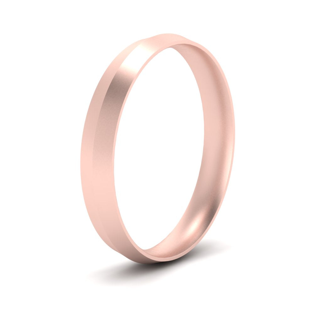 6 MM Comfort Fit Knife Edge Stack Mens Band In 14k Rose Gold | Cuts & Carat