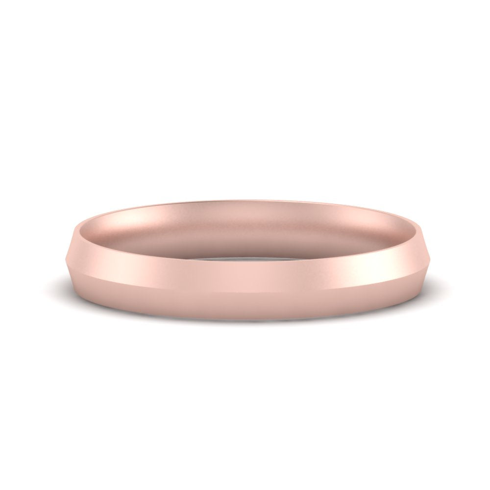 6 MM Comfort Fit Knife Edge Stack Mens Band In 14k Rose Gold | Cuts & Carat