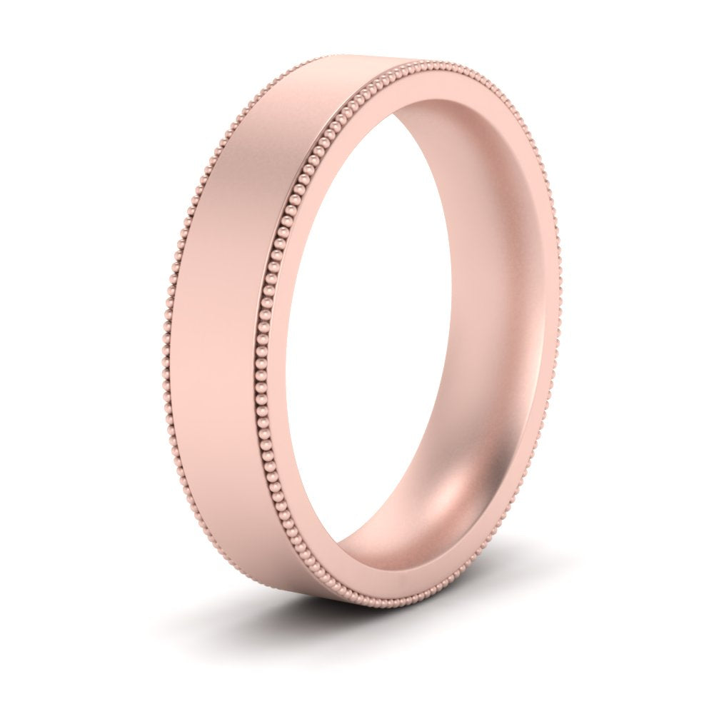 11 MM Flat Stack Stepped Edge Comfort Fit Mens Wedding Band 14K Rose Gold | Cuts & Carat