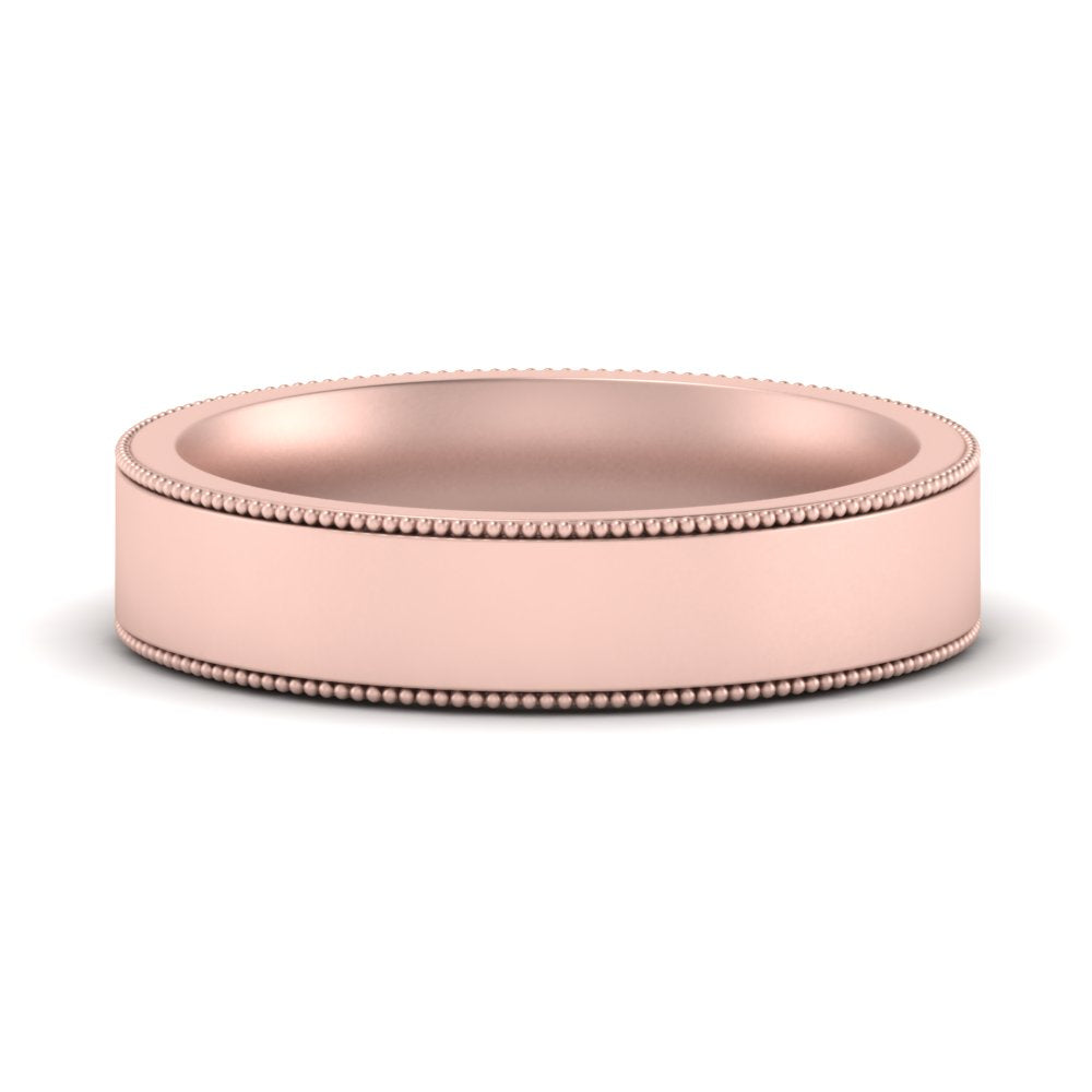 11 MM Flat Stack Stepped Edge Comfort Fit Mens Wedding Band 14K Rose Gold | Cuts & Carat