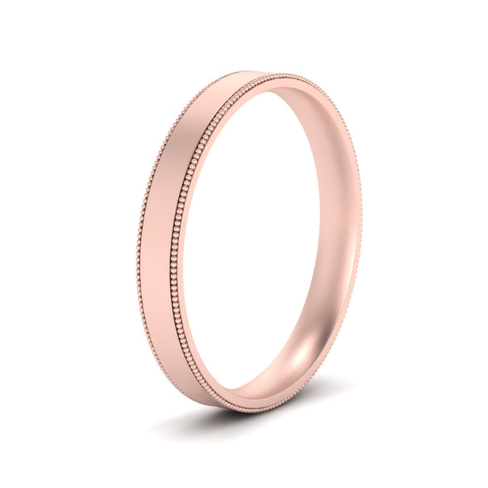 5 MM Flat Stack Stepped Edge Comfort Fit Mens Wedding Band 14K Rose Gold | Cuts & Carat