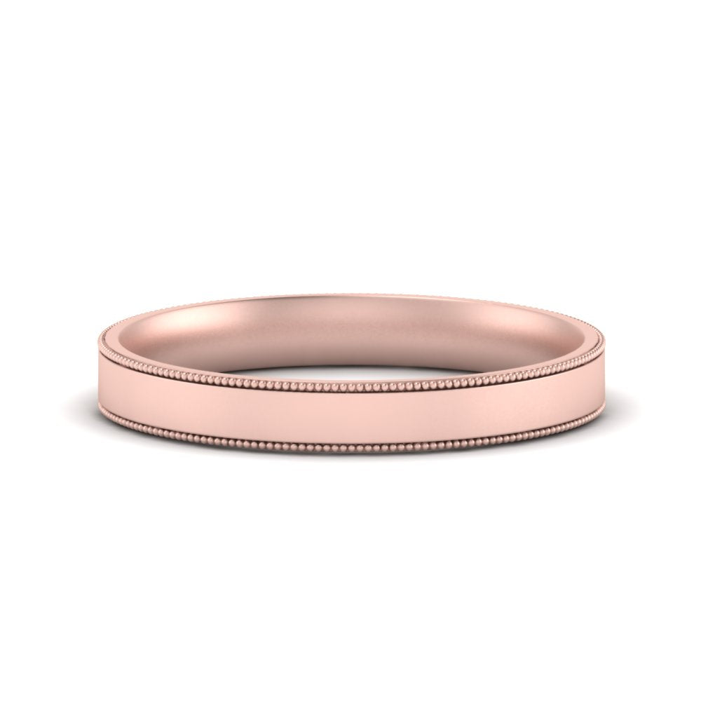 5 MM Flat Stack Stepped Edge Comfort Fit Mens Wedding Band 14K Rose Gold | Cuts & Carat