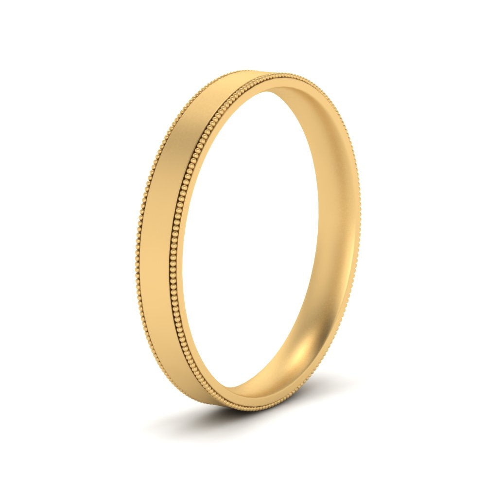 5 MM Flat Stack Stepped Edge Comfort Fit Mens Wedding Band 14K Yellow Gold | Cuts & Carat