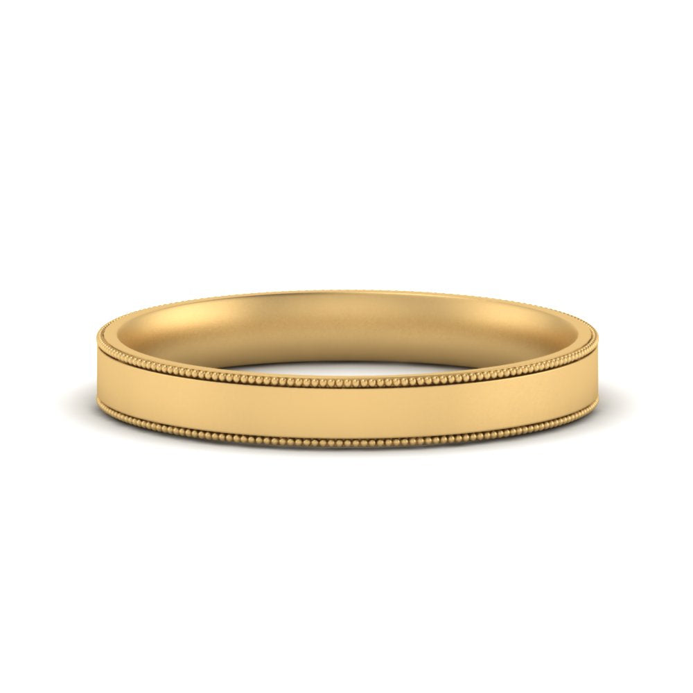 5 MM Flat Stack Stepped Edge Comfort Fit Mens Wedding Band 14K Yellow Gold | Cuts & Carat