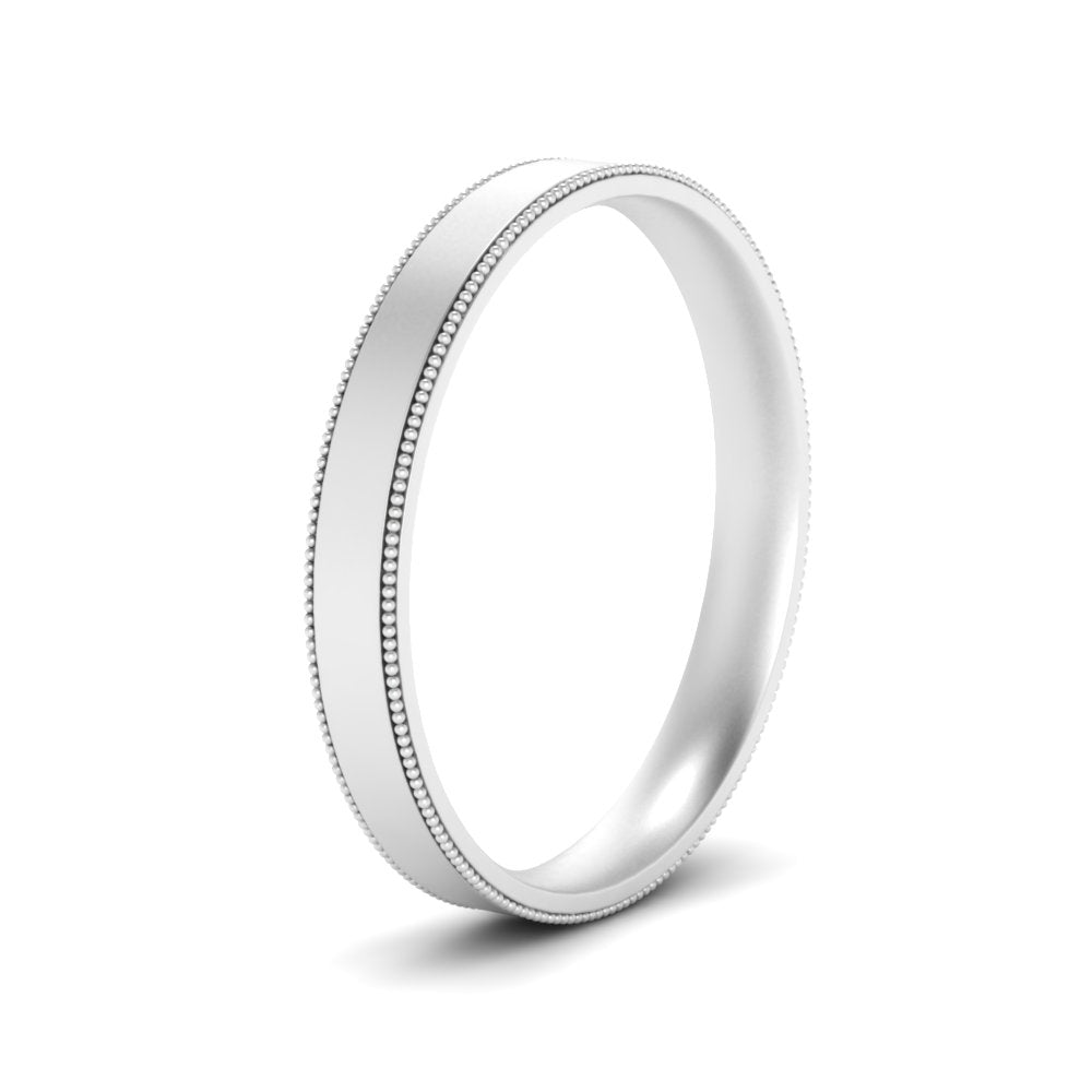 5 MM Flat Stack Stepped Edge Comfort Fit Mens Wedding Band 14K White Gold | Cuts & Carat