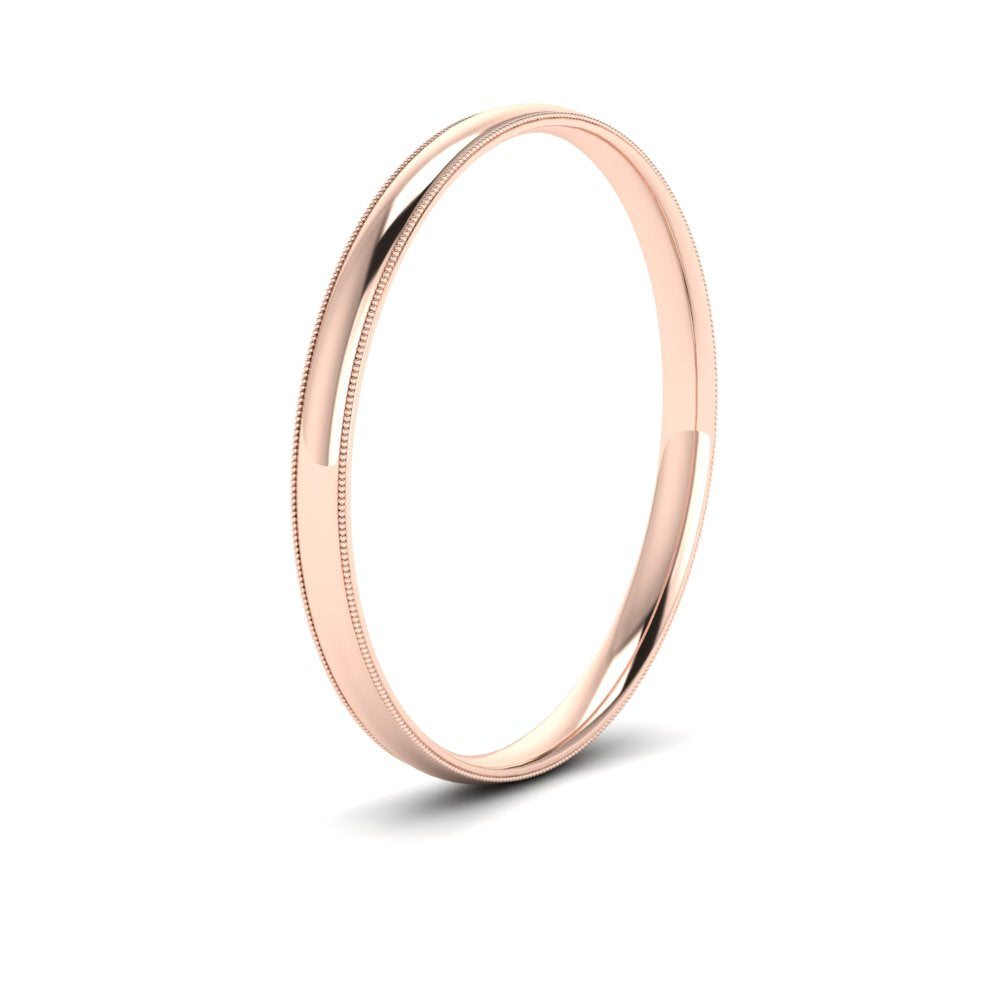 Comfort Fit Milgrain Edge Wedding Band 14K Gold