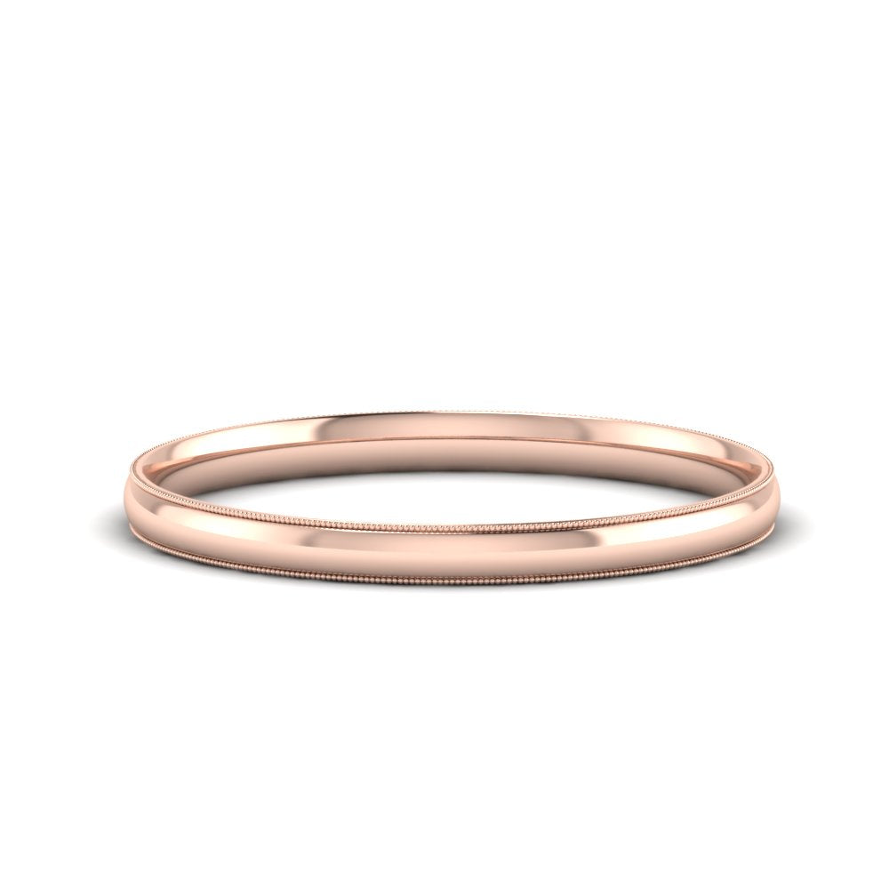 Comfort Fit Milgrain Edge Wedding Band 14K Gold