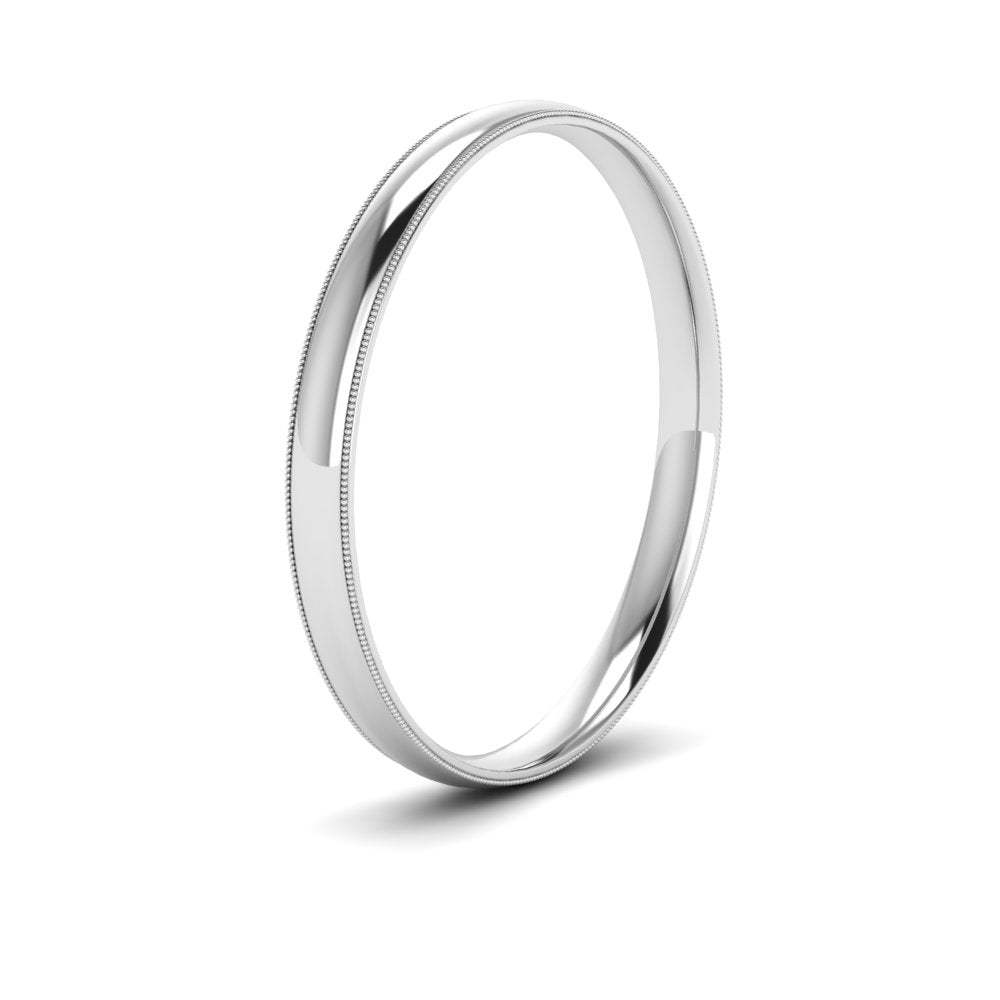 Comfort Fit Milgrain Edge Wedding Band 14K Gold