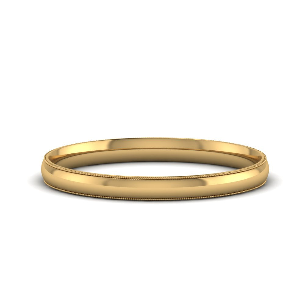 Comfort Fit Milgrain Edge Wedding Band 14K Gold