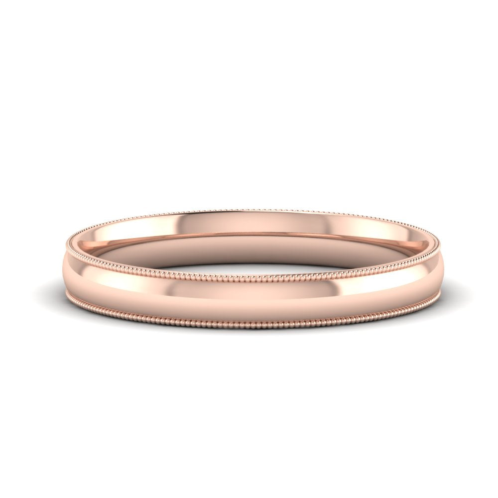 Comfort Fit Milgrain Edge Wedding Band 14K Gold