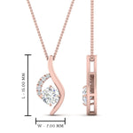 Load image into Gallery viewer, Round Cut Lab Diamond Curved  Pendant For Women 14K Gold
