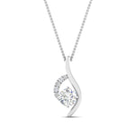 Load image into Gallery viewer, Round Cut Lab Diamond Curved  Pendant For Women 14K Gold
