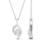 Load image into Gallery viewer, Round Cut Lab Diamond Curved  Pendant For Women 14K Gold
