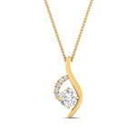 Load image into Gallery viewer, Round Cut Lab Diamond Curved  Pendant For Women 14K Gold
