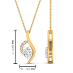 Load image into Gallery viewer, Round Cut Lab Diamond Curved  Pendant For Women 14K Gold
