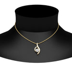 Load image into Gallery viewer, Round Cut Lab Diamond Curved  Pendant For Women 14K Gold
