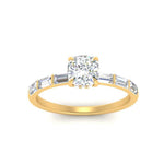 Load image into Gallery viewer, Lab Grown Cushion Cut Diamond Halo Engagement Rings 14K Yellow Gold
