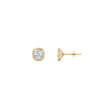 Load image into Gallery viewer, 0.50 To 5 Carat Lab Diamond Cushion Stud Bezel Set Earring For Women 14K Gold
